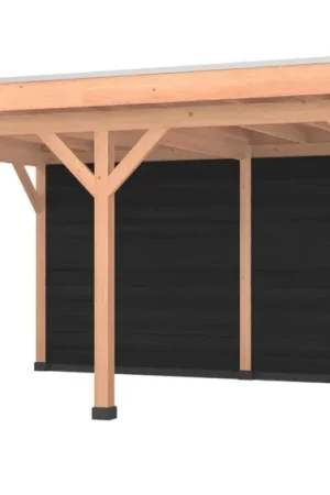 Laatste Kans Douglas overkapping, 500 x 350, met achterwand, Westwood Comfort Zwart